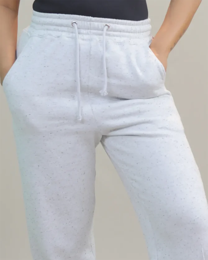 Loosefit Drawstring Fleece Jogger in light ash