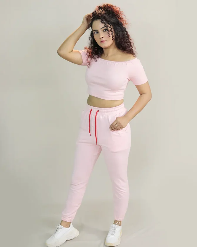 Fleece Slim fitted Jogger in Pink