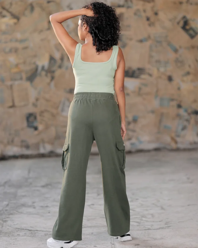 Wide leg Cargo Pocket Sweat Pant