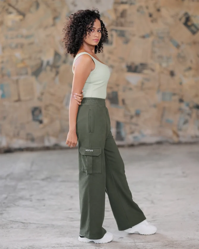 Wide leg Cargo Pocket Sweat Pant