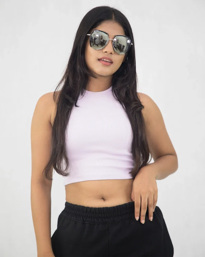 Ribbed Crop top in Lavender