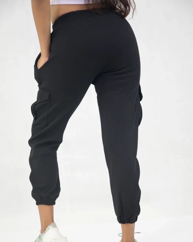 Jogger pant with Elastic waist in Black