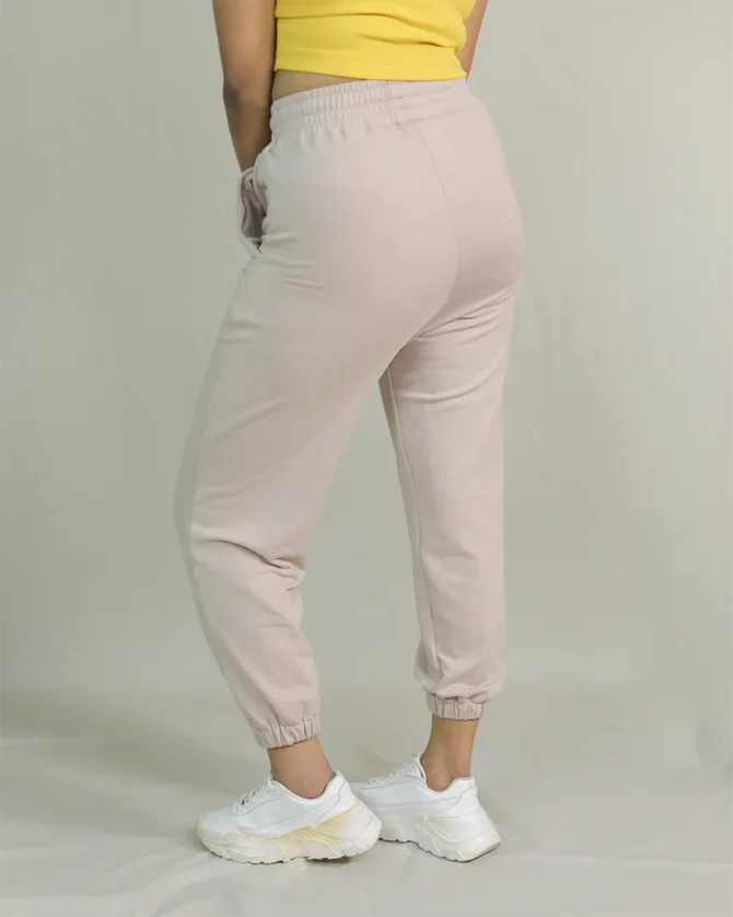 Loosefit Drawstring Waist Jogger in Beige