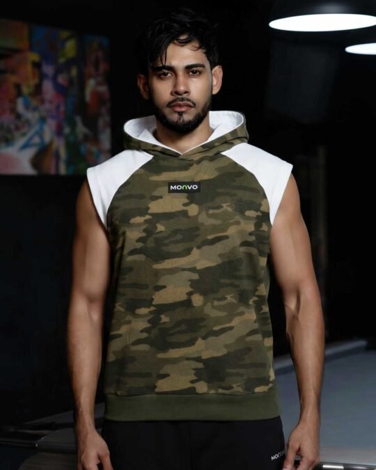 Urban Camo Oversized Sleeveless Hoodie